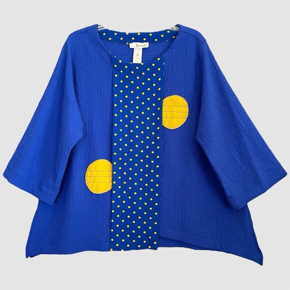Moonlight Y&S Lagenlook Top Size S Funky Artsy Asymmetrical Oversized Boxy Tunic - Picture 1 of 10